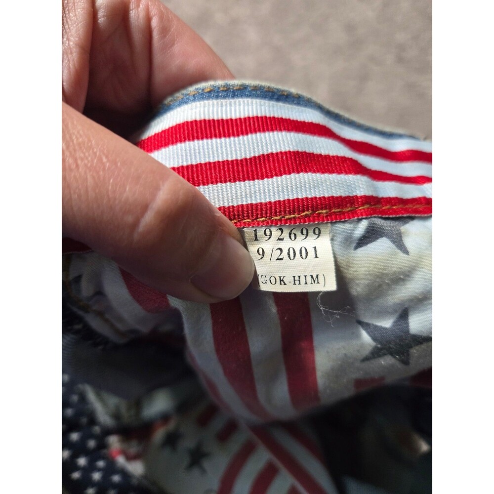 Vintage 90's Tommy Hilfiger Denim Shorts America 4th of July Red Blue Patchwork - Picture 4 of 7